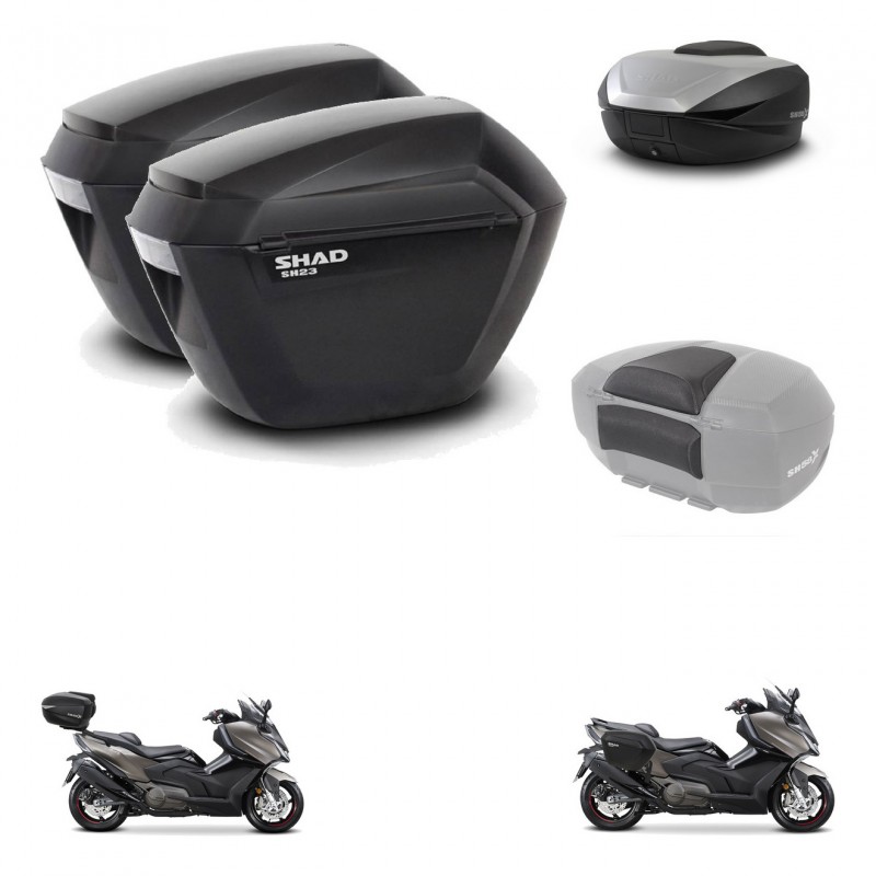 SHAD SH59 trunk + mounting bracket sh23 suitcases accessories 59L KIT-477502