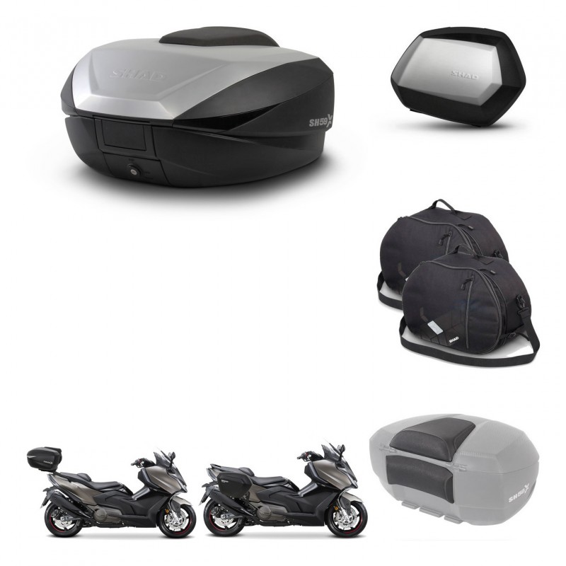 SHAD SH35 PREMIUM suitcases + mounting bracket SH59 trunk accessories 59L KIT-477504