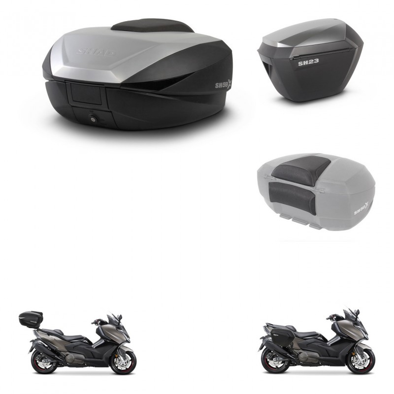 SHAD Maletas sh23 alu + soporte montaje baul SH59 accesorios 59L KIT-477505