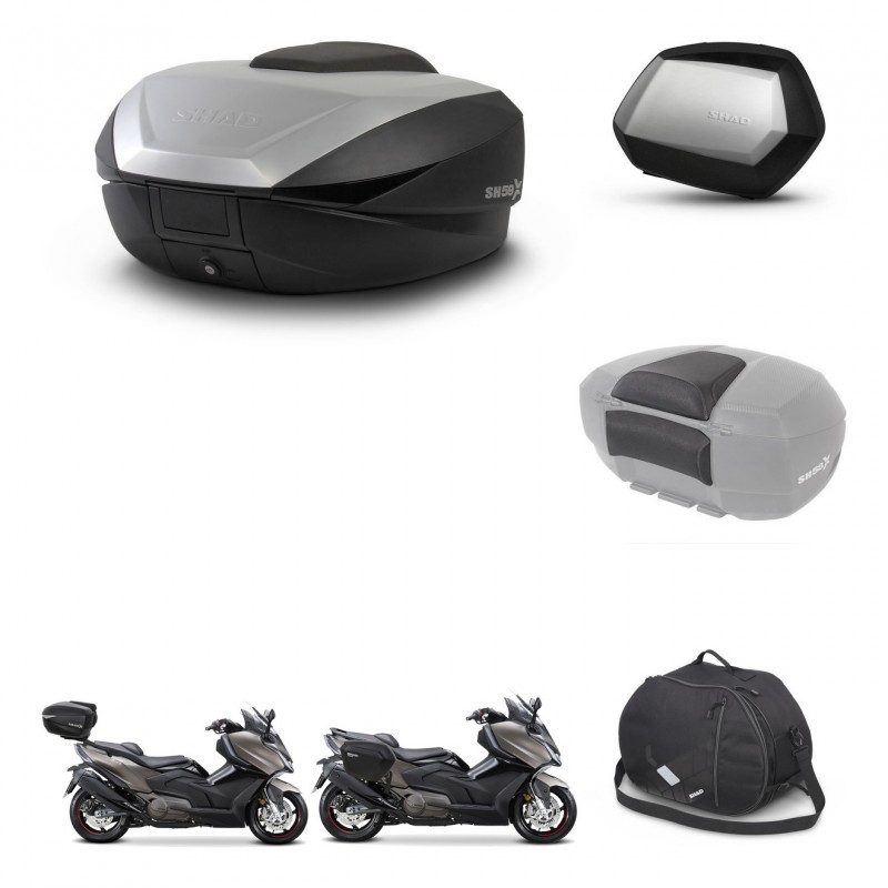 SHAD Maletas SH35 PREMIUM + soporte montaje baul SH59 accesorios 59L KIT-477515