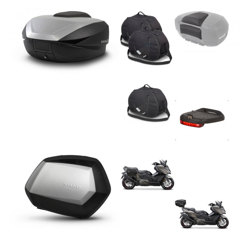 SHAD SH35 PREMIUM suitcases + mounting bracket SH59 trunk accessories 59L KIT-477522
