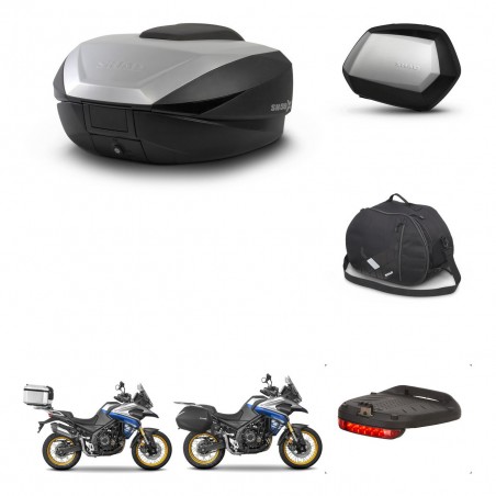SHAD Maletas SH35 PREMIUM + soporte montaje baul SH59 accesorios 59L KIT-477545