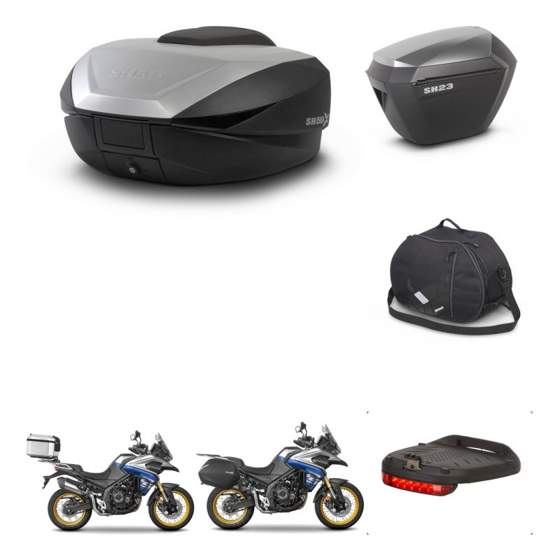 SHAD SH23 alu suitcases + mounting bracket SH59 trunk accessories 59L KIT-477547