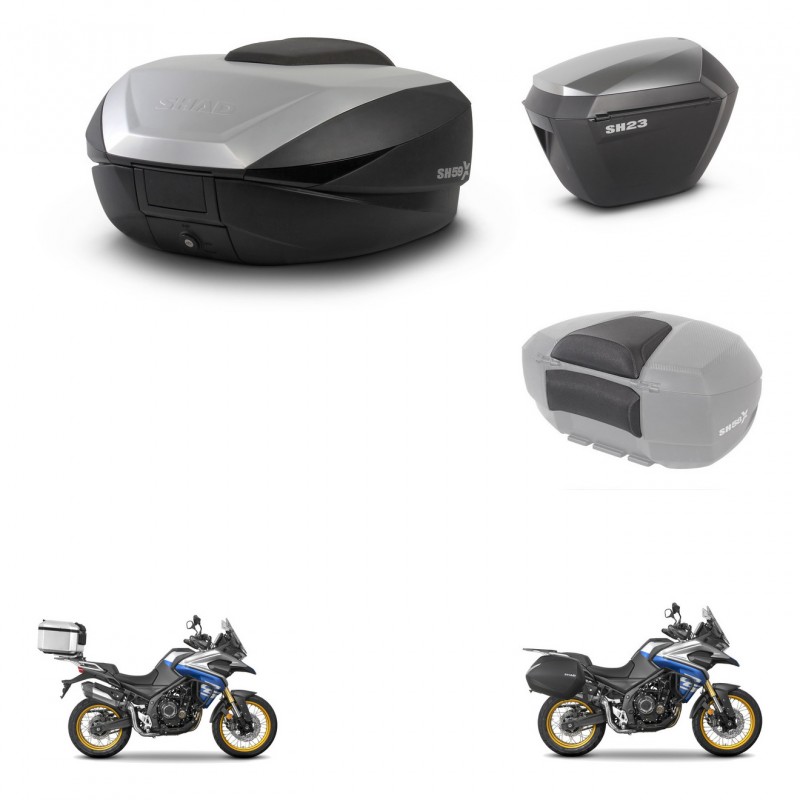 SHAD Maletas sh23 alu + soporte montaje baul SH59 accesorios 59L KIT-477553