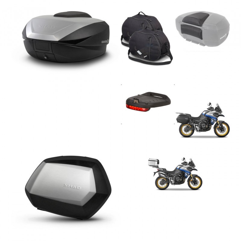 SHAD SH35 PREMIUM suitcases + mounting bracket SH59 trunk accessories 59L KIT-477558