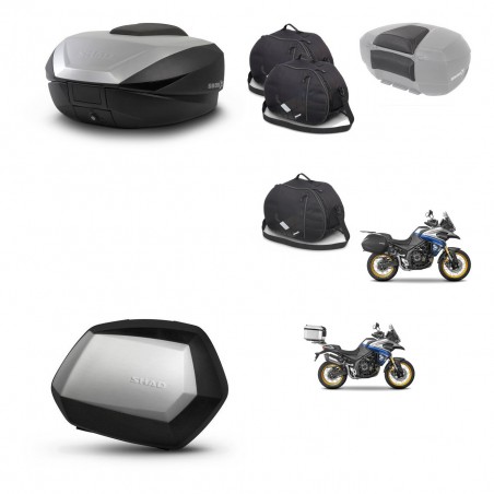 SHAD Maletas SH35 PREMIUM + soporte montaje baul SH59 accesorios 59L KIT-477564