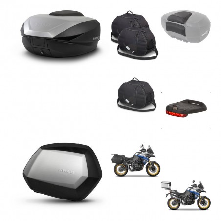 SHAD Maletas SH35 PREMIUM + soporte montaje baul SH59 accesorios 59L KIT-477570