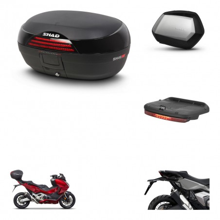 SHAD Maletas SH35 PREMIUM + soporte montaje baul SH46 accesorios 45 L KIT-477581