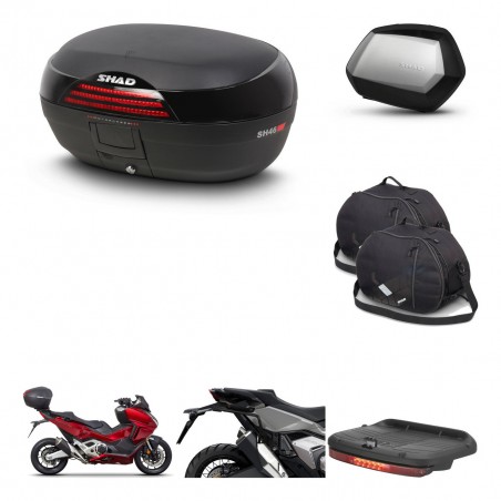 SHAD Maletas SH35 PREMIUM + soporte montaje baul SH46 accesorios 45 L KIT-477582