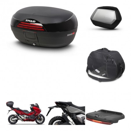 SHAD Maletas SH35 PREMIUM + soporte montaje baul SH46 accesorios 45 L KIT-477593