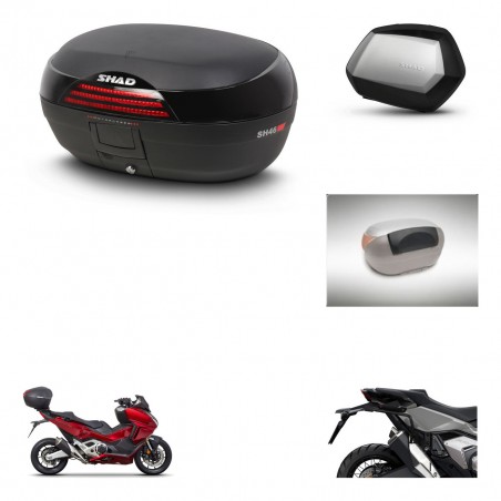 SHAD Maletas SH35 PREMIUM + soporte montaje baul SH46 accesorios 45 L KIT-477599