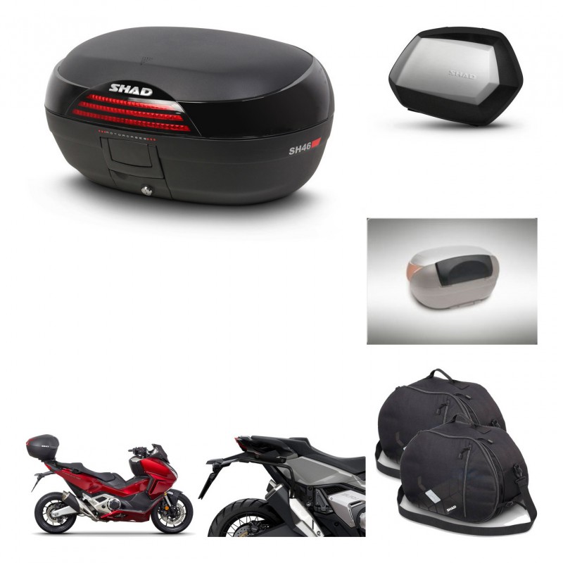 SHAD Maletas SH35 PREMIUM + soporte montaje baul SH46 accesorios 45 L KIT-477600