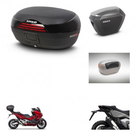 SHAD Maletas sh23 alu + soporte montaje baul SH46 accesorios 45 L KIT-477601