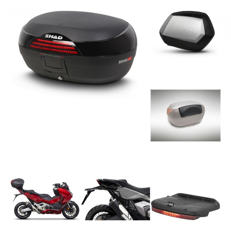 SHAD Maletas SH35 PREMIUM + soporte montaje baul SH46 accesorios 45 L KIT-477605