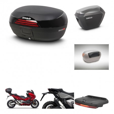 SHAD Maletas sh23 alu + soporte montaje baul SH46 accesorios 45 L KIT-477607