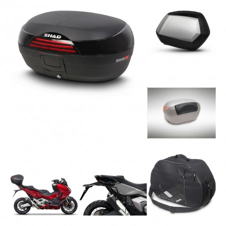 SHAD Maletas SH35 PREMIUM + soporte montaje baul SH46 accesorios 45 L KIT-477611