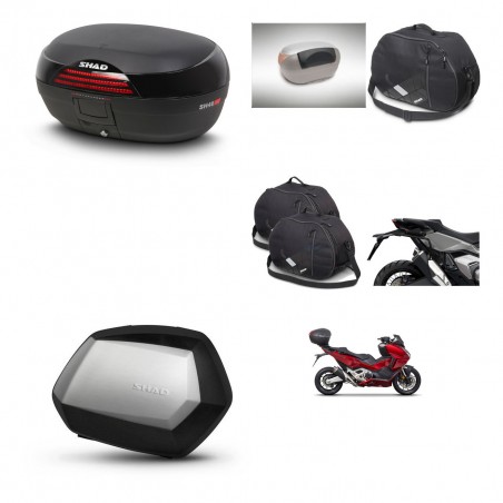 SHAD Maletas SH35 PREMIUM + soporte montaje baul SH46 accesorios 45 L KIT-477612