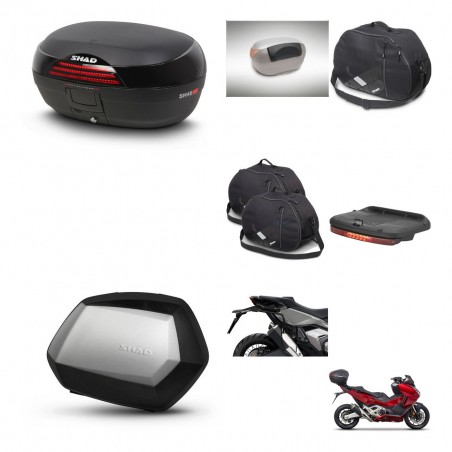 SHAD Maletas SH35 PREMIUM + soporte montaje baul SH46 accesorios 45 L KIT-477618