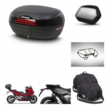 SHAD Maletas SH35 PREMIUM + soporte montaje baul SH46 accesorios 45 L KIT-477624
