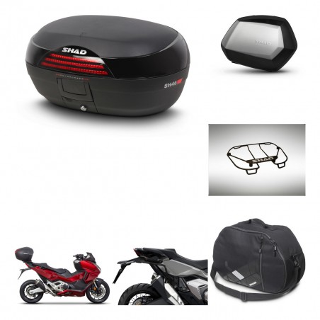 SHAD Maletas SH35 PREMIUM + soporte montaje baul SH46 accesorios 45 L KIT-477635