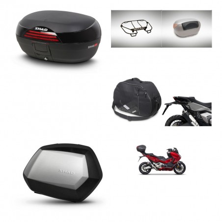 SHAD Maletas SH35 PREMIUM + soporte montaje baul SH46 accesorios 45 L KIT-477659