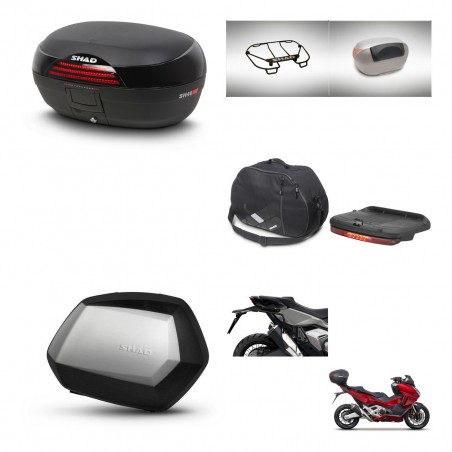 SHAD Maletas SH35 PREMIUM + soporte montaje baul SH46 accesorios 45 L KIT-477665