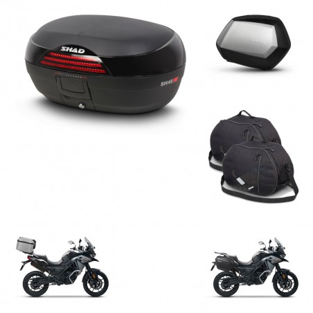 SHAD Maletas SH35 PREMIUM + soporte montaje baul SH46 accesorios 45 L KIT-477672