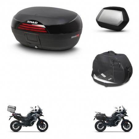 SHAD Maletas SH35 PREMIUM + soporte montaje baul SH46 accesorios 45 L KIT-477683
