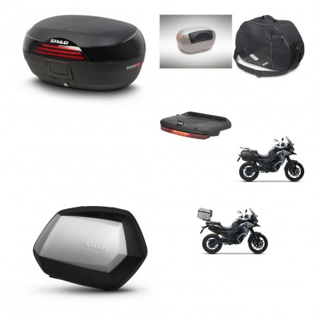 SHAD Maletas SH35 PREMIUM + soporte montaje baul SH46 accesorios 45 L KIT-477713
