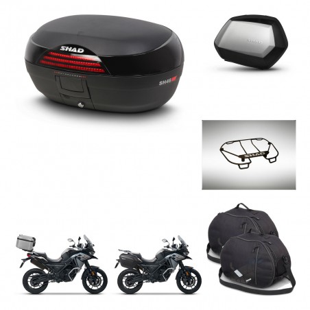 SHAD Maletas SH35 PREMIUM + soporte montaje baul SH46 accesorios 45 L KIT-477720