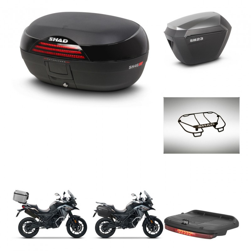 SHAD Maletas sh23 alu + soporte montaje baul SH46 accesorios 45 L KIT-477727