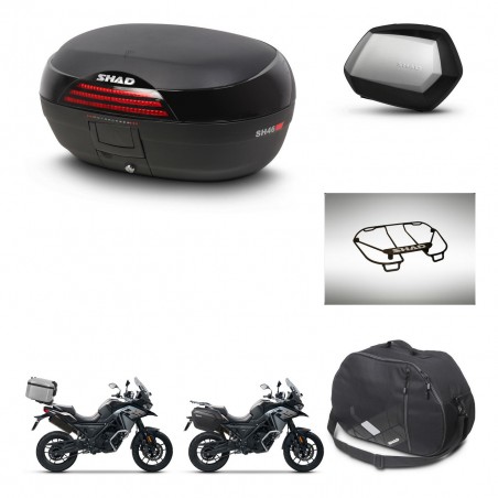 SHAD Maletas SH35 PREMIUM + soporte montaje baul SH46 accesorios 45 L KIT-477731