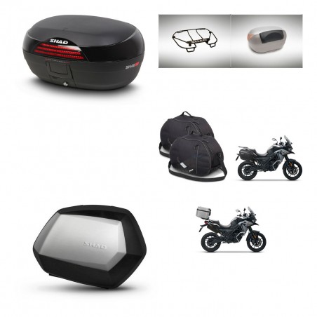 SHAD Maletas SH35 PREMIUM + soporte montaje baul SH46 accesorios 45 L KIT-477744