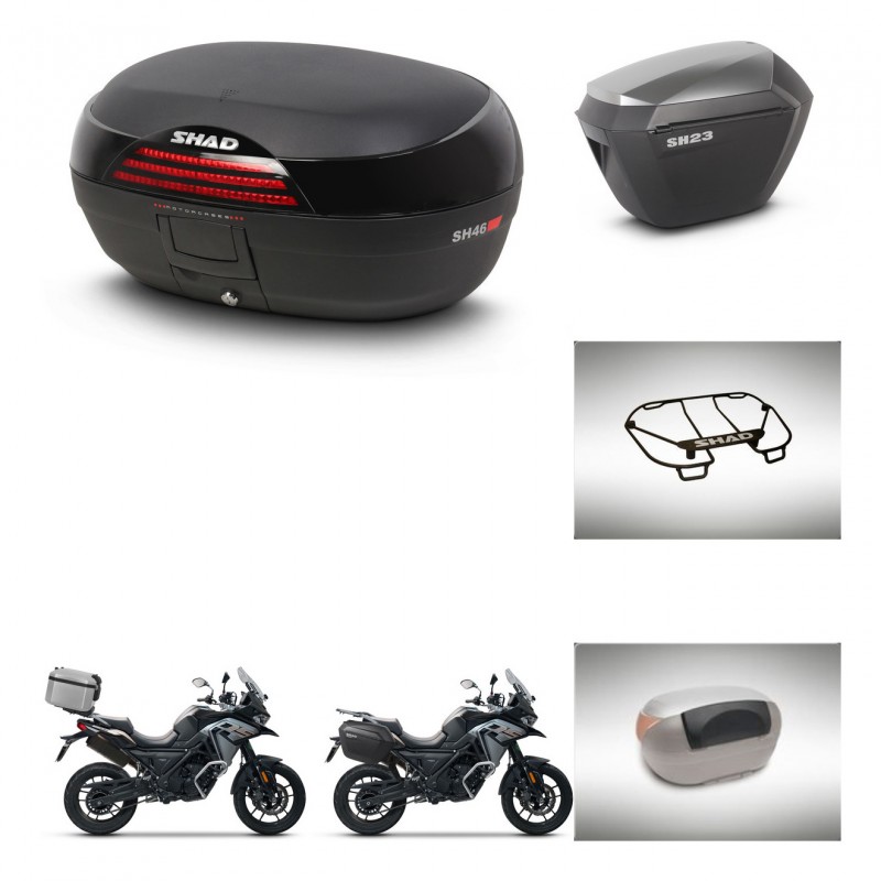 SHAD SH23 alu suitcases + mounting bracket SH46 trunk accessories 45 L KIT-477745