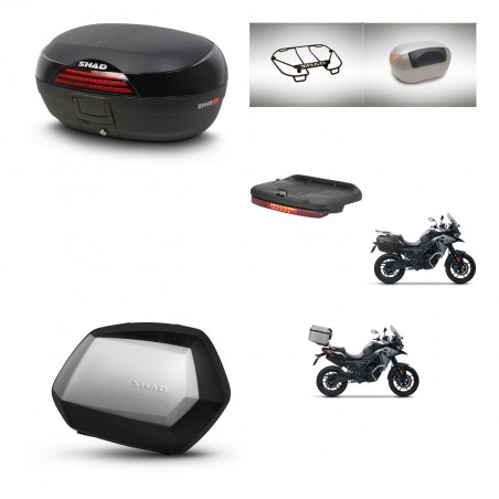 SHAD Maletas SH35 PREMIUM + soporte montaje baul SH46 accesorios 45 L KIT-477749