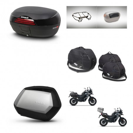 SHAD Maletas SH35 PREMIUM + soporte montaje baul SH46 accesorios 45 L KIT-477756