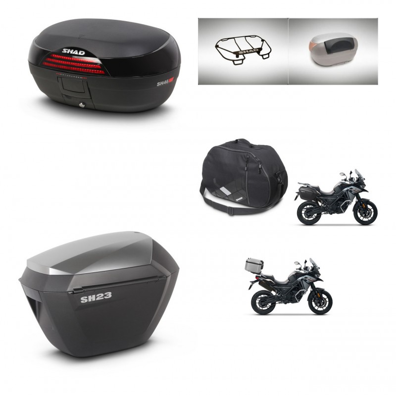SHAD SH23 alu suitcases + mounting bracket SH46 trunk accessories 45 L KIT-477757