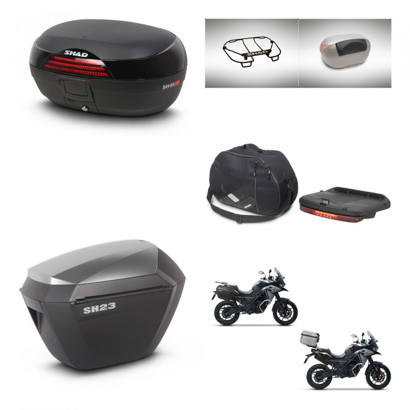 SHAD SH23 alu suitcases + mounting bracket SH46 trunk accessories 45 L KIT-477763