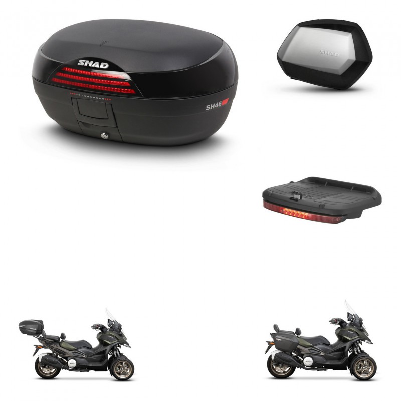 SHAD Maletas SH35 PREMIUM + soporte montaje baul SH46 accesorios 45 L KIT-477773