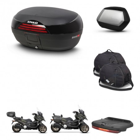 SHAD Maletas SH35 PREMIUM + soporte montaje baul SH46 accesorios 45 L KIT-477774