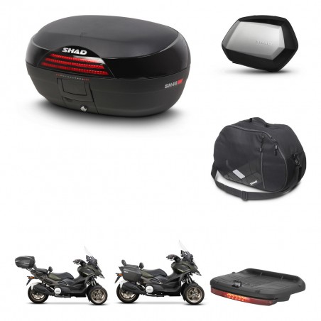 SHAD Maletas SH35 PREMIUM + soporte montaje baul SH46 accesorios 45 L KIT-477785