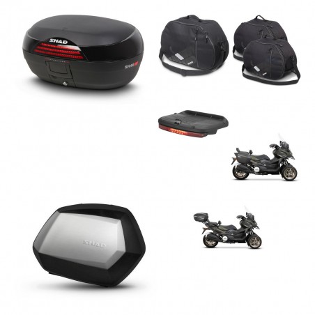SHAD Maletas SH35 PREMIUM + soporte montaje baul SH46 accesorios 45 L KIT-477786
