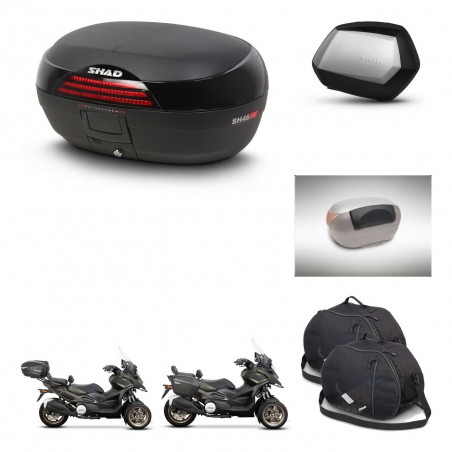 SHAD Maletas SH35 PREMIUM + soporte montaje baul SH46 accesorios 45 L KIT-477792
