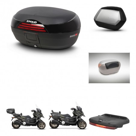 SHAD Maletas SH35 PREMIUM + soporte montaje baul SH46 accesorios 45 L KIT-477797