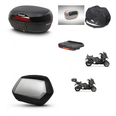 SHAD Maletas SH35 PREMIUM + soporte montaje baul SH46 accesorios 45 L KIT-477809