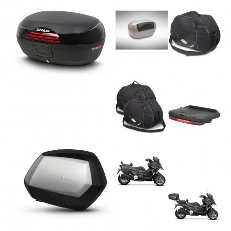 SHAD Maletas SH35 PREMIUM + soporte montaje baul SH46 accesorios 45 L KIT-477810