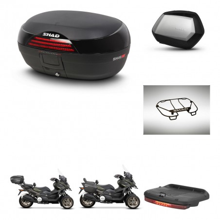 SHAD Maletas SH35 PREMIUM + soporte montaje baul SH46 accesorios 45 L KIT-477821