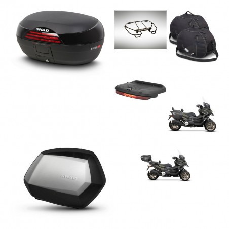 SHAD Maletas SH35 PREMIUM + soporte montaje baul SH46 accesorios 45 L KIT-477822