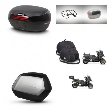 SHAD Maletas SH35 PREMIUM + soporte montaje baul SH46 accesorios 45 L KIT-477840
