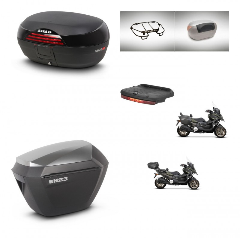 SHAD SH23 alu suitcases + mounting bracket SH46 trunk accessories 45 L KIT-477847